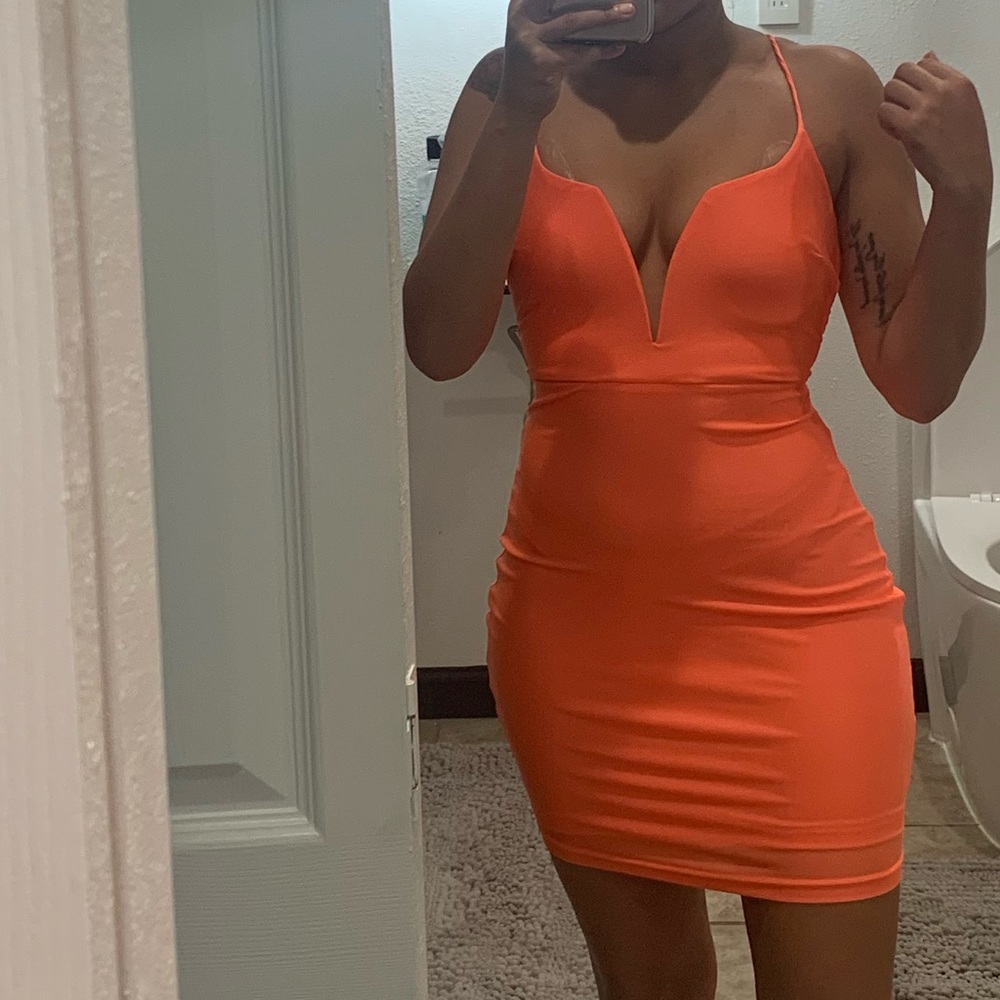 Neon Orange Fashion Nova Dress